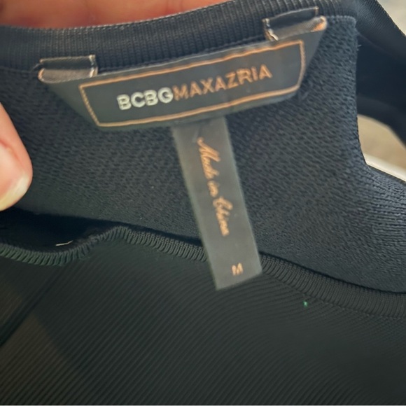 3/$30 🍂 BCBGMAXAZRIA One Shoulder Fit And Flare Dress Ribbed Black - Picture 10 of 11